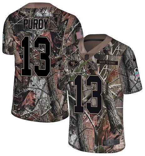 Nike 49ers #13 Brock Purdy Camo Stitched NFL Limited Rush Realtree Jersey