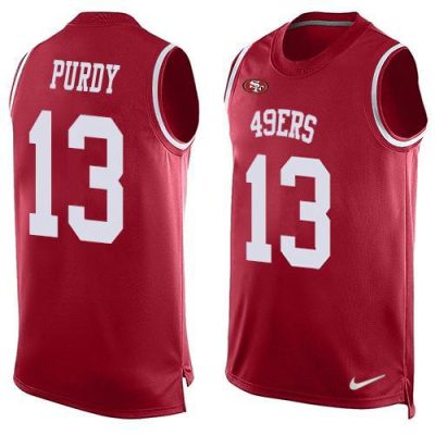 Nike 49ers #13 Brock Purdy Red Team Color Stitched NFL Limited Tank Top Jersey