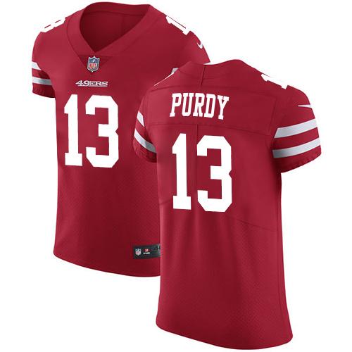 Nike 49ers #13 Brock Purdy Red Team Color Stitched NFL Vapor Untouchable Elite Jersey