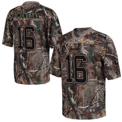 Nike 49ers #16 Joe Montana Camo Stitched NFL Realtree Elite Jersey