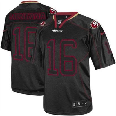 Nike 49ers #16 Joe Montana Lights Out Black Stitched NFL Elite Jersey