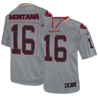 Nike 49ers #16 Joe Montana Lights Out Grey Stitched NFL Elite Jersey