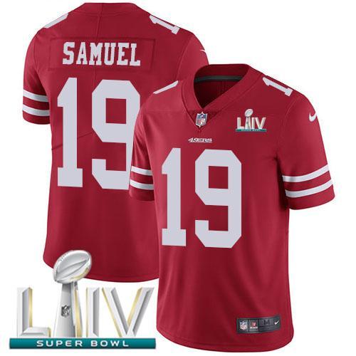 Nike 49ers #19 Deebo Samuel Red Super Bowl LIV 2020 Team Color Stitched NFL Vapor Untouchable Limited Jersey