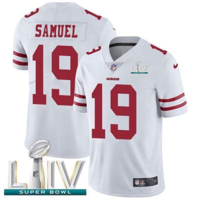 Nike 49ers #19 Deebo Samuel White Super Bowl LIV 2020 Stitched NFL Vapor Untouchable Limited Jersey