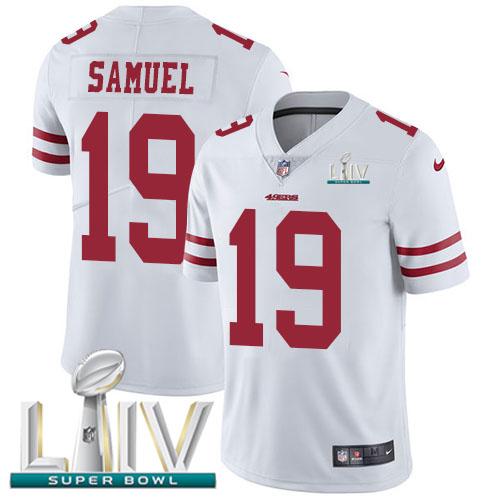 Nike 49ers #19 Deebo Samuel White Super Bowl LIV 2020 Stitched NFL Vapor Untouchable Limited Jersey