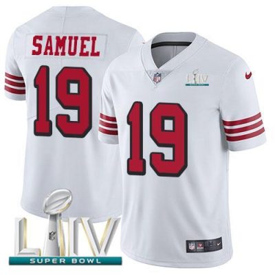 Nike 49ers #19 Deebo Samuel White Super Bowl LIV 2020 Rush Stitched NFL Vapor Untouchable Limited Jersey