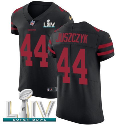 Nike 49ers #44 Kyle Juszczyk Black Super Bowl LIV 2020 Alternate Stitched NFL Vapor Untouchable Elite Jersey