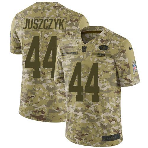 Nike 49ers #44 Kyle Juszczyk Camo Stitched NFL Limited 2018 Salute To Service Jersey
