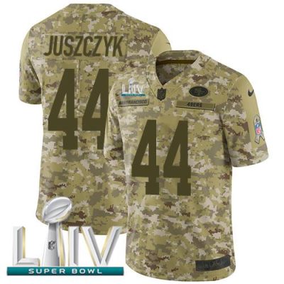 Nike 49ers #44 Kyle Juszczyk Camo Super Bowl LIV 2020 Stitched NFL Limited 2018 Salute To Service Jersey
