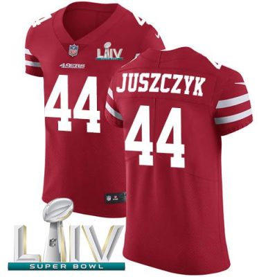 Nike 49ers #44 Kyle Juszczyk Red Super Bowl LIV 2020 Team Color Stitched NFL Vapor Untouchable Elite Jersey