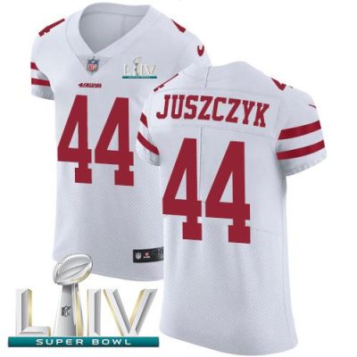 Nike 49ers #44 Kyle Juszczyk White Super Bowl LIV 2020 Stitched NFL Vapor Untouchable Elite Jersey
