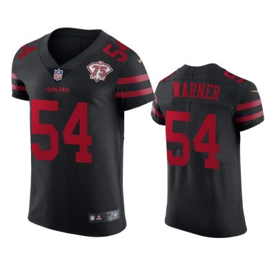 Nike 49ers #54 Fred Warner Black Alternate 75th Anniversary Stitched NFL Vapor Untouchable Elite Jersey