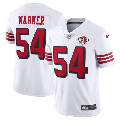 Nike 49ers #54 Fred Warner White Rush 75th Anniversary Stitched NFL Vapor Untouchable Limited Jersey