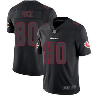Nike 49ers #80 Jerry Rice Black Stitched NFL Limited Rush Impact Jersey