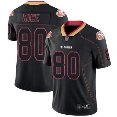 Nike 49ers #80 Jerry Rice Lights Out Black Stitched NFL Limited Rush Jersey