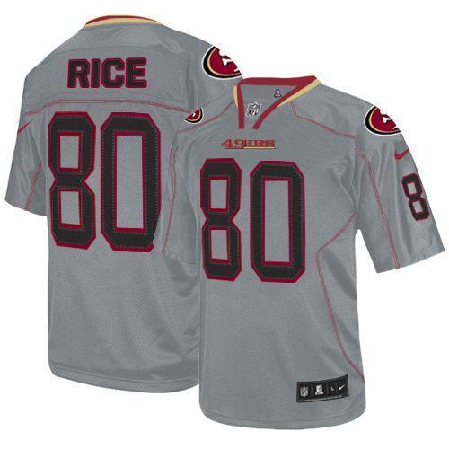 Nike 49ers #80 Jerry Rice Lights Out Grey Stitched NFL Elite Jersey
