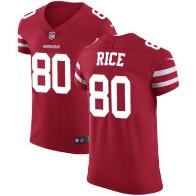 Nike 49ers #80 Jerry Rice Red Team Color Stitched NFL Vapor Untouchable Elite Jersey