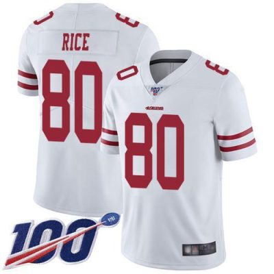 Nike 49ers #80 Jerry Rice White Stitched NFL 100th Season Vapor Limited Jersey