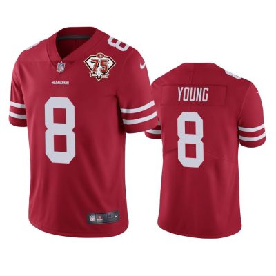 Nike 49ers #8 Steve Young Red 75th Anniversary Stitched NFL Vapor Untouchable Limited Jersey