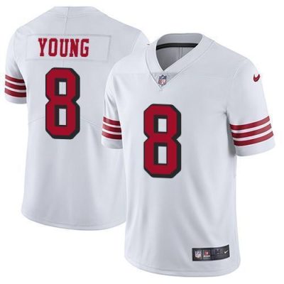 Nike 49ers #8 Steve Young White Rush Stitched NFL Vapor Untouchable Limited Jersey