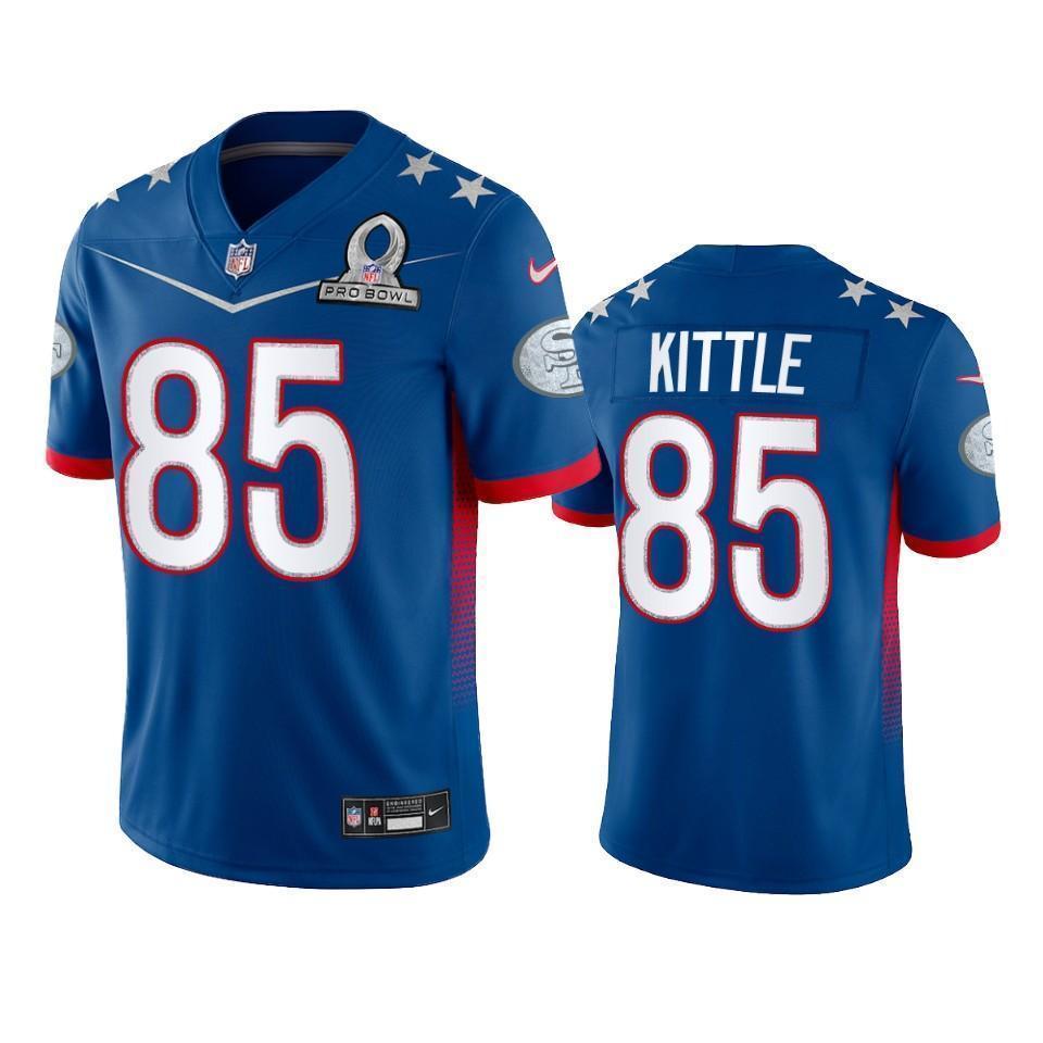 Nike 49ers #85 George Kittle NFL 2022 NFC Pro Bowl Game Jersey Royal
