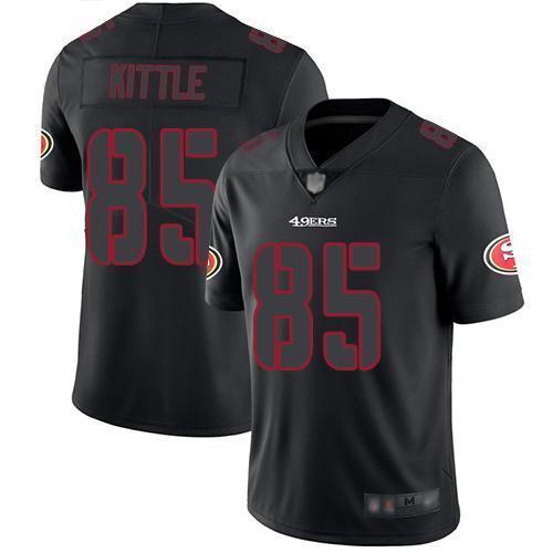 Nike 49ers #85 George Kittle Black Stitched NFL Limited Rush Impact Jersey