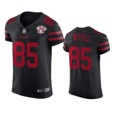 Nike 49ers #85 George Kittle Black Alternate 75th Anniversary Stitched NFL Vapor Untouchable Elite Jersey