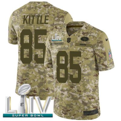 Nike 49ers #85 George Kittle Camo Super Bowl LIV 2020 Stitched NFL Limited 2018 Salute To Service Jersey