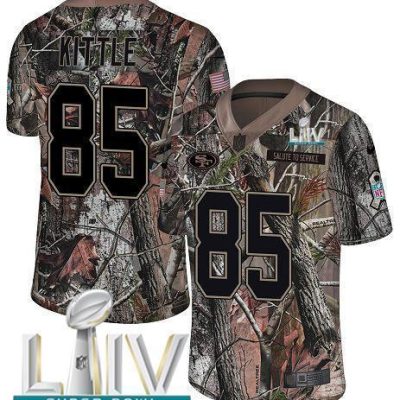 Nike 49ers #85 George Kittle Camo Super Bowl LIV 2020 Stitched NFL Limited Rush Realtree Jersey