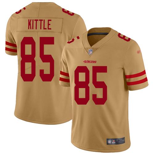 Nike 49ers #85 George Kittle Gold Stitched NFL Limited Inverted Legend Jersey