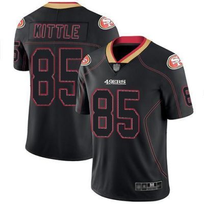 Nike 49ers #85 George Kittle Lights Out Black Stitched NFL Limited Rush Jersey