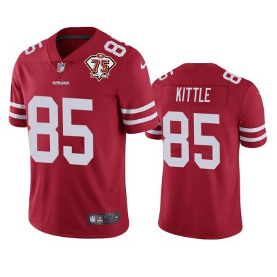 Nike 49ers #85 George Kittle Red 75th Anniversary Stitched NFL Vapor Untouchable Limited Jersey