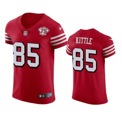 Nike 49ers #85 George Kittle Red Rush 75th Anniversary Stitched NFL Vapor Untouchable Elite Jersey