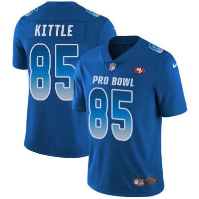 Nike 49ers #85 George Kittle Royal Stitched NFL Limited NFC 2019 Pro Bowl Jersey