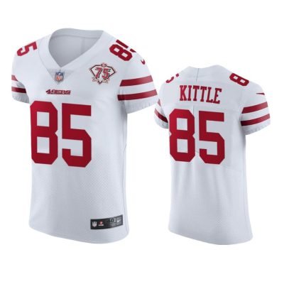 Nike 49ers #85 George Kittle White 75th Anniversary Stitched NFL Vapor Untouchable Elite Jersey