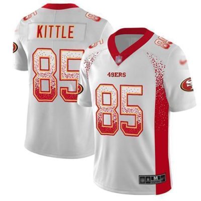 Nike 49ers #85 George Kittle White Stitched NFL Limited Rush Drift Fashion Jersey