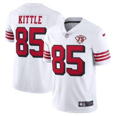 Nike 49ers #85 George Kittle White Rush 75th Anniversary Stitched NFL Vapor Untouchable Limited Jersey