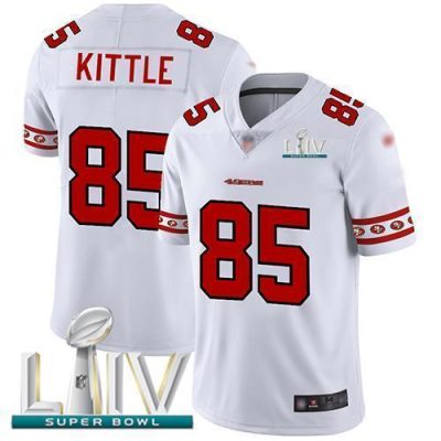 Nike 49ers #85 George Kittle White Super Bowl LIV 2020 Stitched NFL Limited Team Logo Fashion Jersey