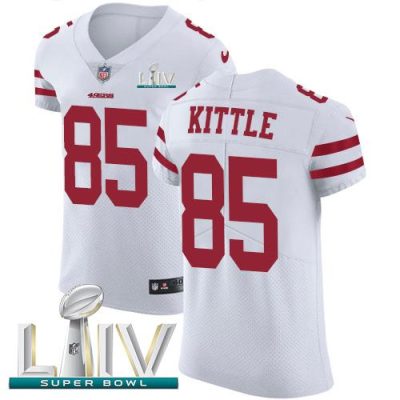 Nike 49ers #85 George Kittle White Super Bowl LIV 2020 Stitched NFL Vapor Untouchable Elite Jersey