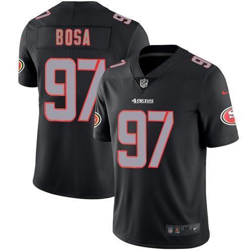 Nike 49ers #97 Nick Bosa Black Stitched NFL Limited Rush Impact Jersey