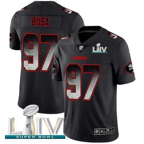 Nike 49ers #97 Nick Bosa Black Super Bowl LIV 2020 Stitched NFL Vapor Untouchable Limited Smoke Fashion Jersey