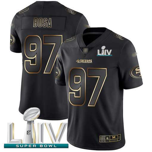 Nike 49ers #97 Nick Bosa Black/Gold Super Bowl LIV 2020 Stitched NFL Vapor Untouchable Limited Jersey