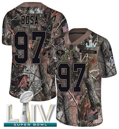 Nike 49ers #97 Nick Bosa Camo Super Bowl LIV 2020 Stitched NFL Limited Rush Realtree Jersey