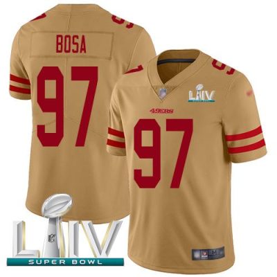 Nike 49ers #97 Nick Bosa Gold Super Bowl LIV 2020 Stitched NFL Limited Inverted Legend Jersey