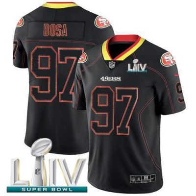 Nike 49ers #97 Nick Bosa Lights Out Black Super Bowl LIV 2020 Stitched NFL Limited Rush Jersey