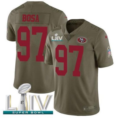 Nike 49ers #97 Nick Bosa Olive Super Bowl LIV 2020 Stitched NFL Limited 2017 Salute To Service Jersey