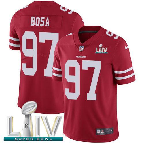 Nike 49ers #97 Nick Bosa Red Super Bowl LIV 2020 Team Color Stitched NFL Vapor Untouchable Limited Jersey
