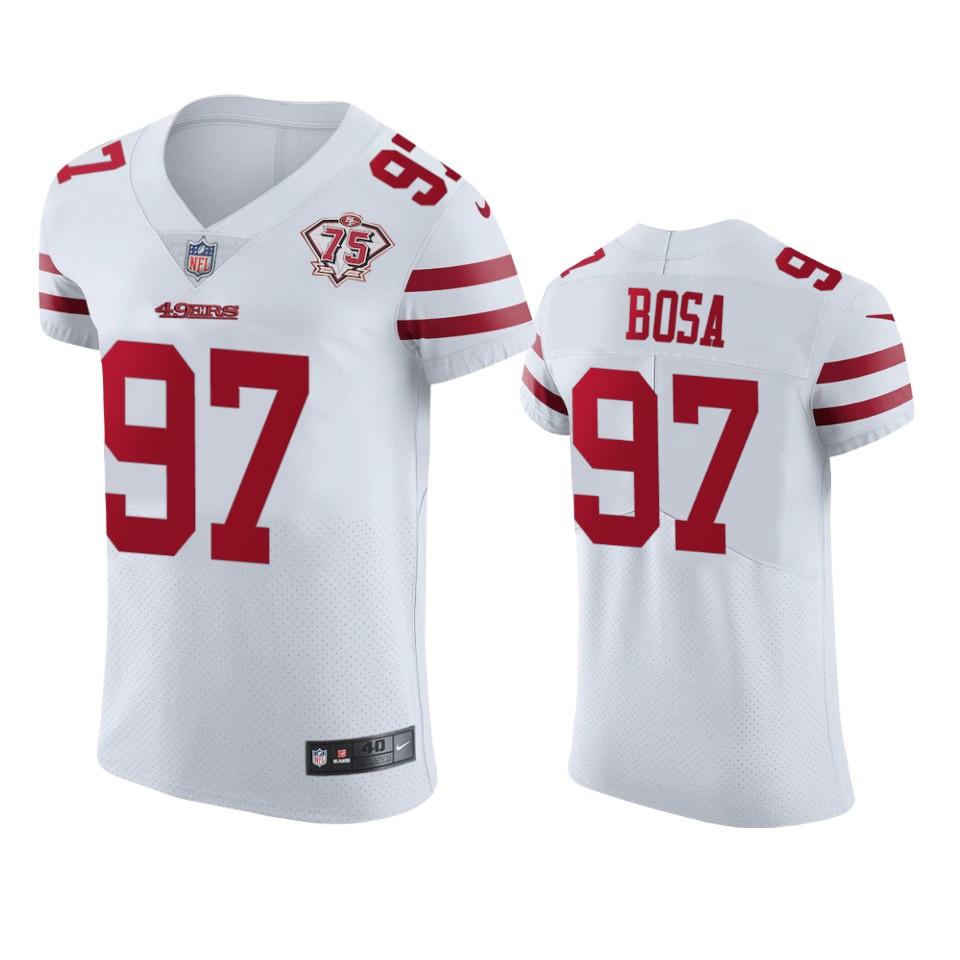 Nike 49ers #97 Nick Bosa White 75th Anniversary Stitched NFL Vapor Untouchable Elite Jersey