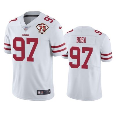 Nike 49ers #97 Nick Bosa White 75th Anniversary Stitched NFL Vapor Untouchable Limited Jersey