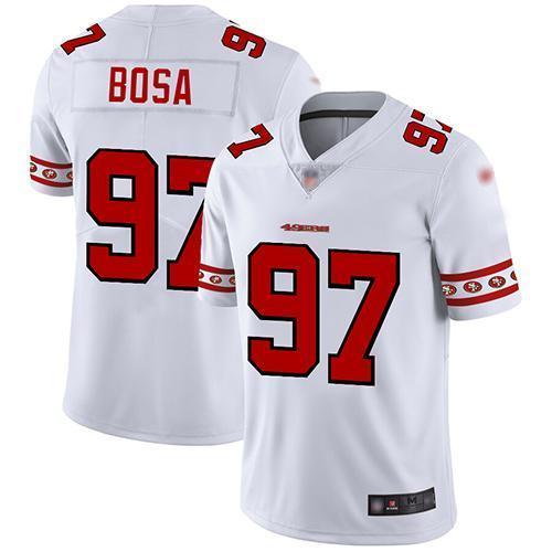 Nike 49ers #97 Nick Bosa White Stitched NFL Limited Team Logo Fashion Jersey